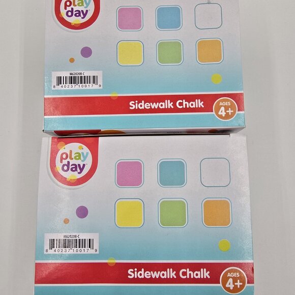 Play Day Sidewalk Chalk Set Includes 20 Pieces Chalk Assorted Colors - Lot of 2 - Picture 2 of 6